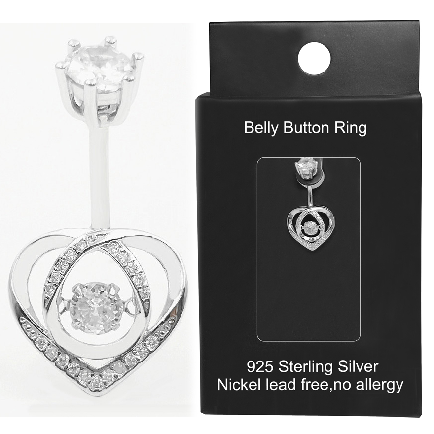 Body Jewelry Materials - خاتم زر البطن 925 من الفضة