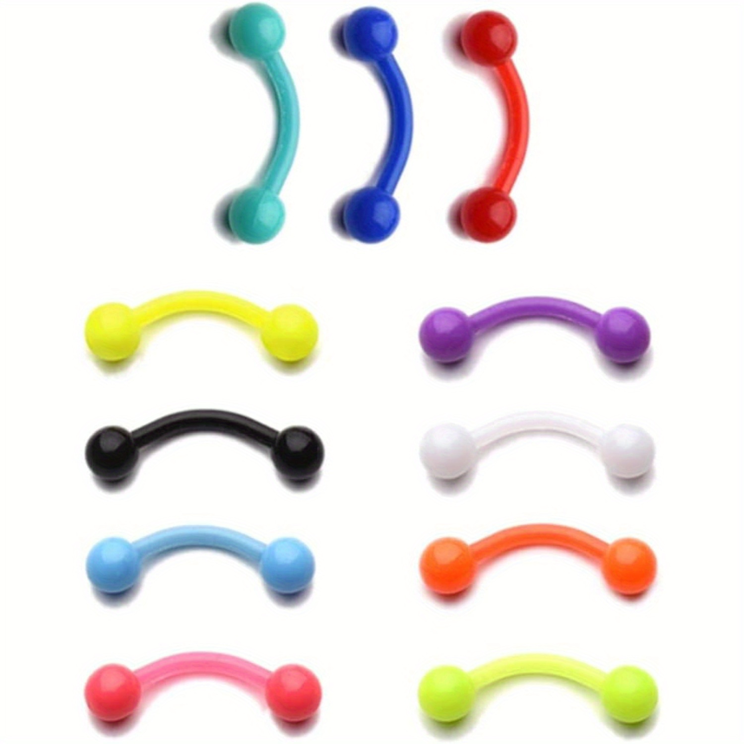 Body Jewelry Materials - 11 قطعة 8mm لون البلاستيك مسمار