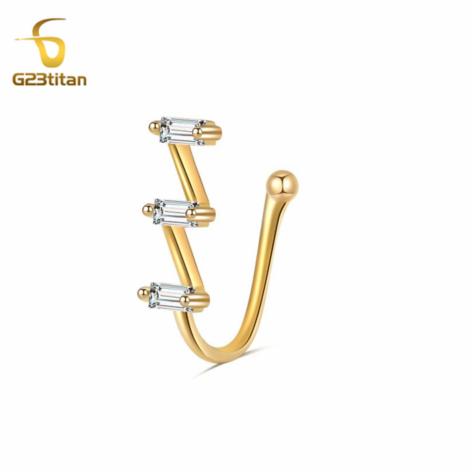 Body Jewelry Ear Piercing - حلقة ثقب أنف مزيفة للنساء ،