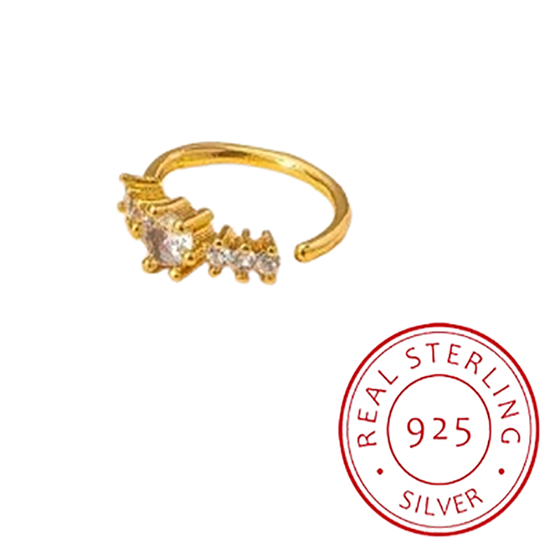 Body Jewelry Materials - بسيطة صف واحد هندسية S925 الفضة
