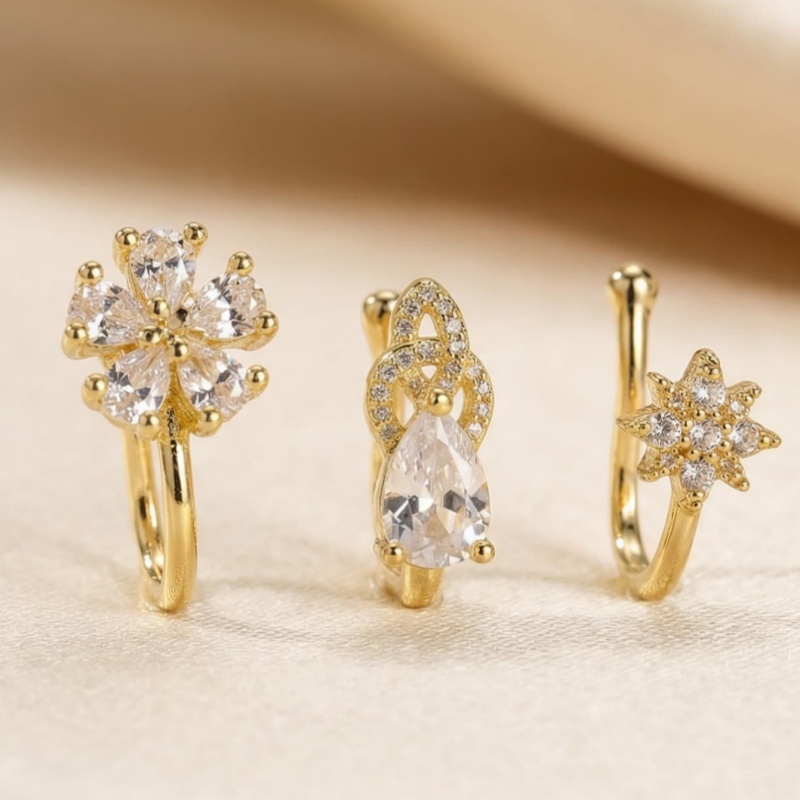 Body Jewelry Materials - طقم مشابك أنف فرنسية الطراز مكون