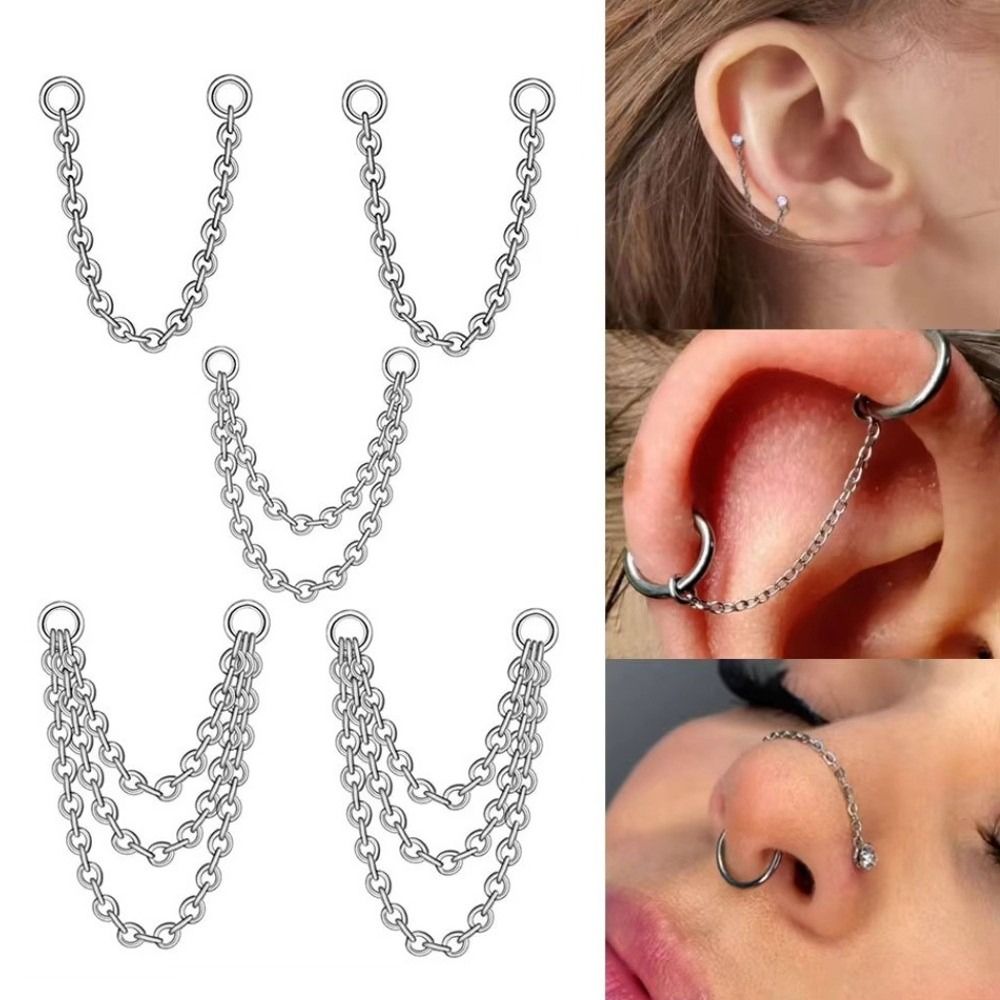 سلسلة أنف من التيتانيوم ثلاثية - مراجعة Body Jewelry Ear Piercing وسعره