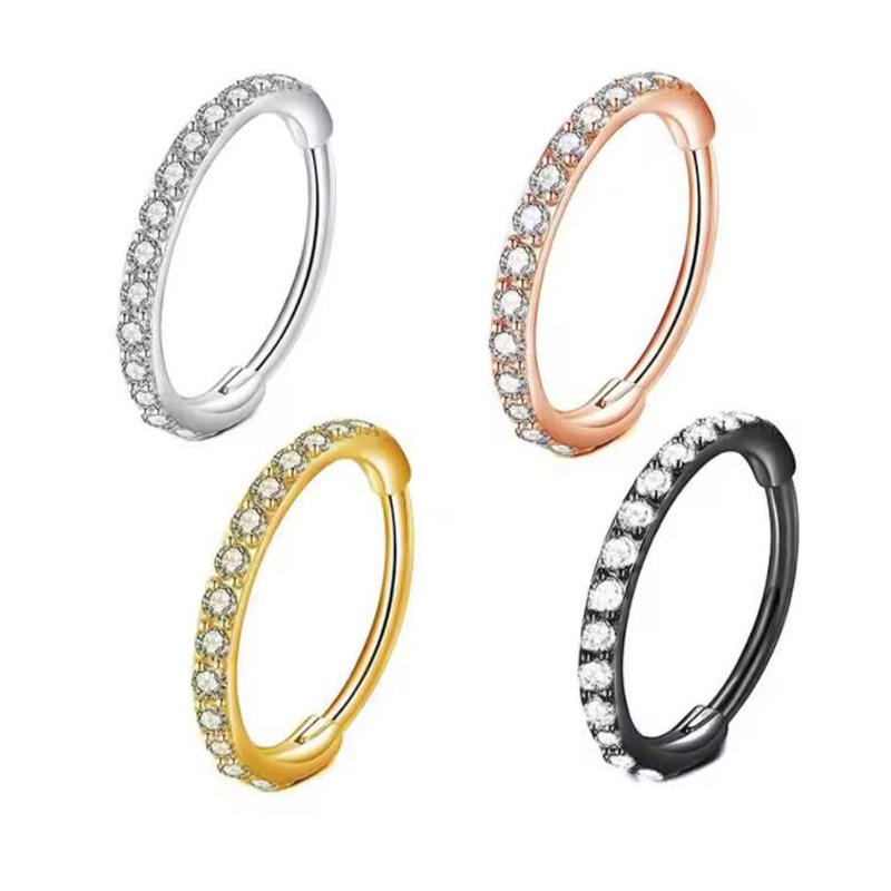 حلقة أنف شفافة 16G مرصعة بالزر - مراجعة Body Jewelry Ear Piercing وسعره