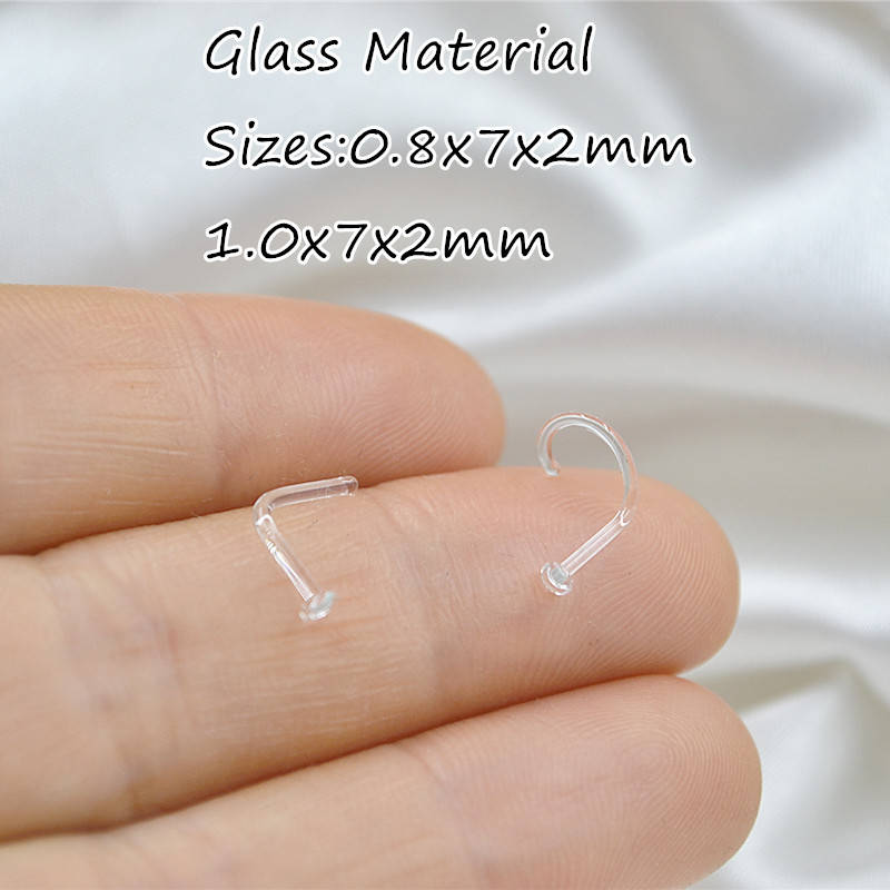 50 قطعة من حلقات الأنف الزجاجي - مراجعة Body Jewelry Materials وسعره