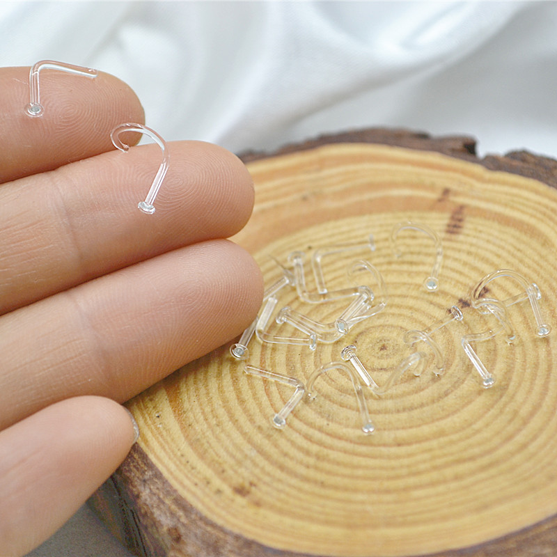 50 قطعة من حلقات الأنف الزجاجي - مراجعة Body Jewelry Materials وسعره