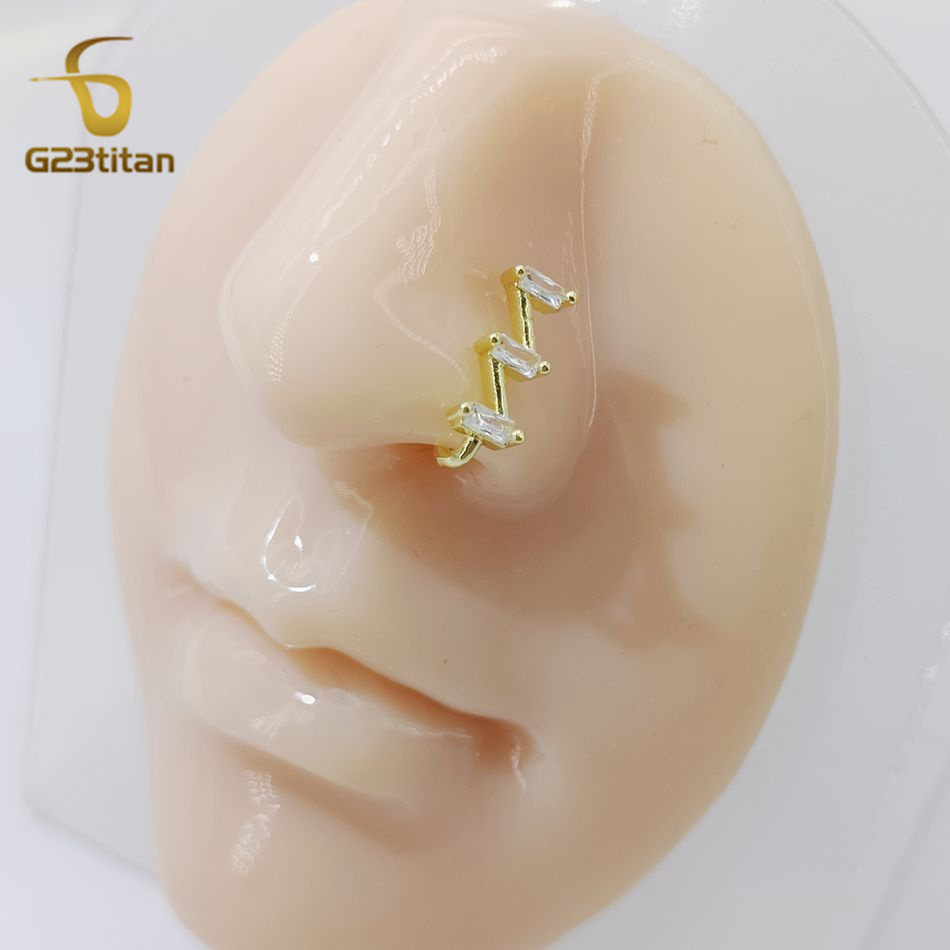 حلقة ثقب أنف مزيفة للنساء ، مش - مراجعة Body Jewelry Ear Piercing وسعره
