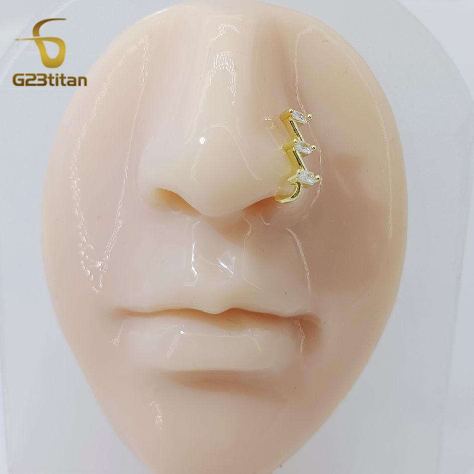 حلقة ثقب أنف مزيفة للنساء ، مش - مراجعة Body Jewelry Ear Piercing وسعره