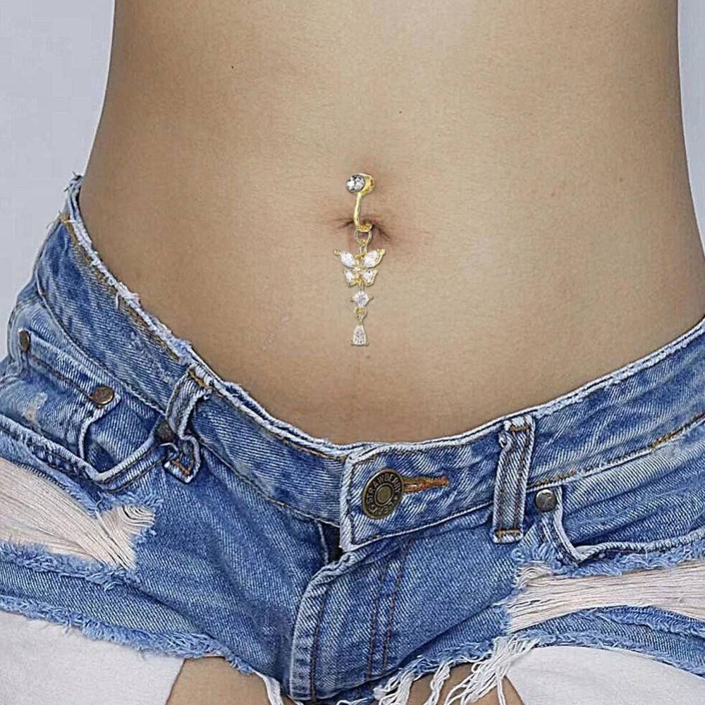 حلقة سرة البطن بتصميم فراشة قا - مراجعة Body Jewelry Materials وسعره