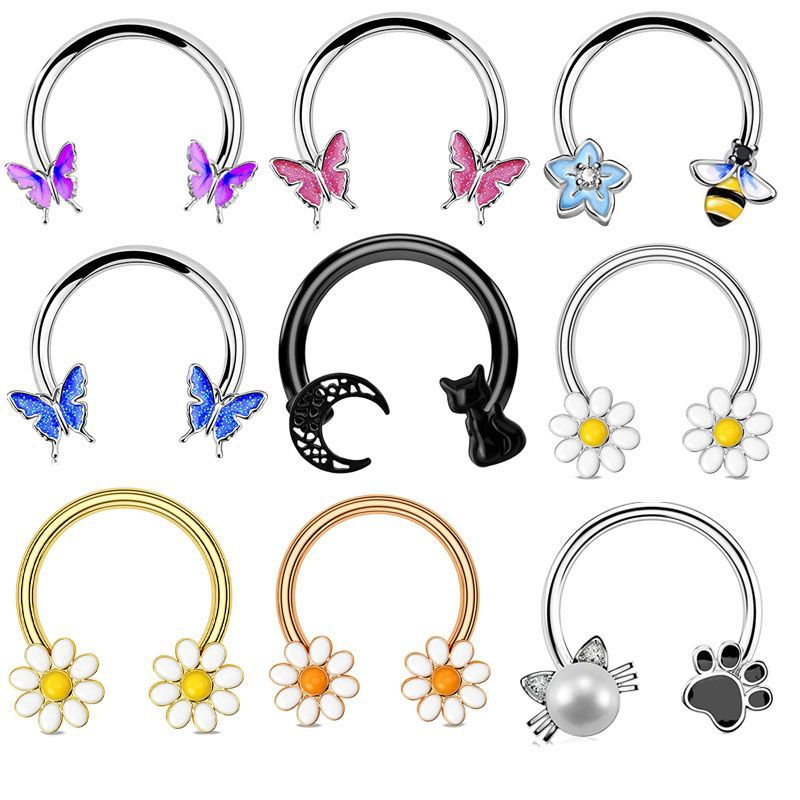 حلقات أنف وآذان من الفولاذ الج - مراجعة Body Jewelry Ear Piercing وسعره